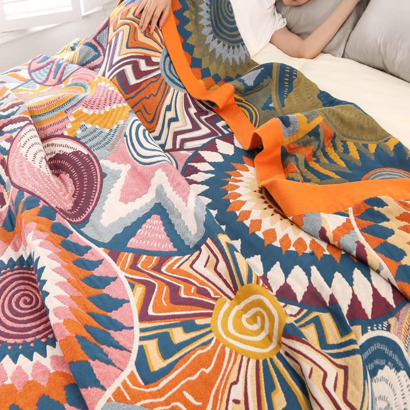 Cotton Reversible Throw Blanket | Breathable & Lightweight | Available in Multiple Sizes