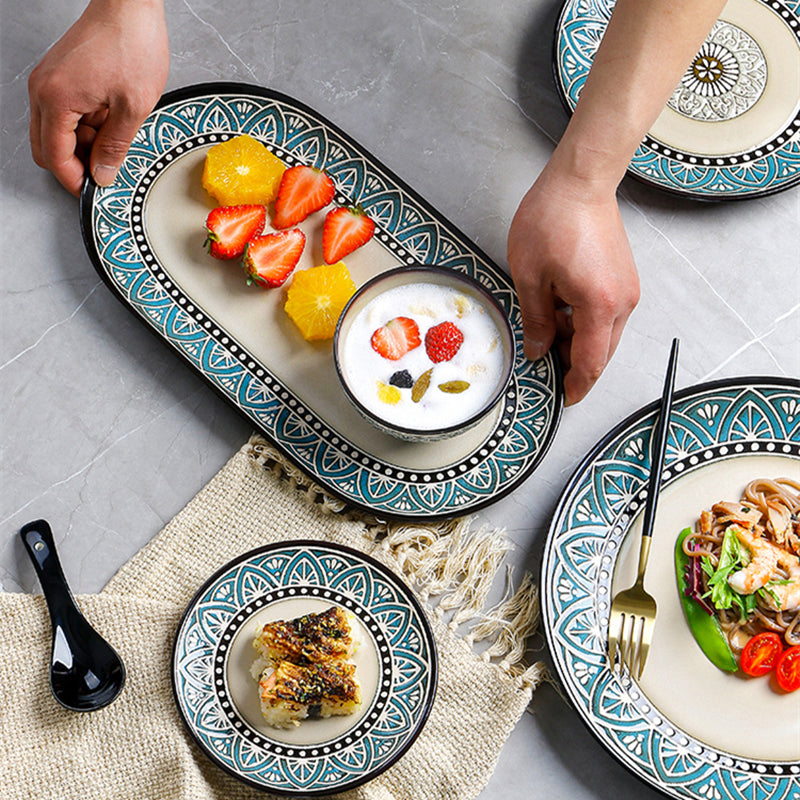 Zeina Premium Stoneware Dinnerware Set | Glossy Glaze | 4, 6, or 8 Person Options