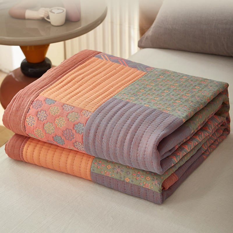Colorful Reversible Quilt | 100% Organic Cotton | Full/Queen/King Sizes