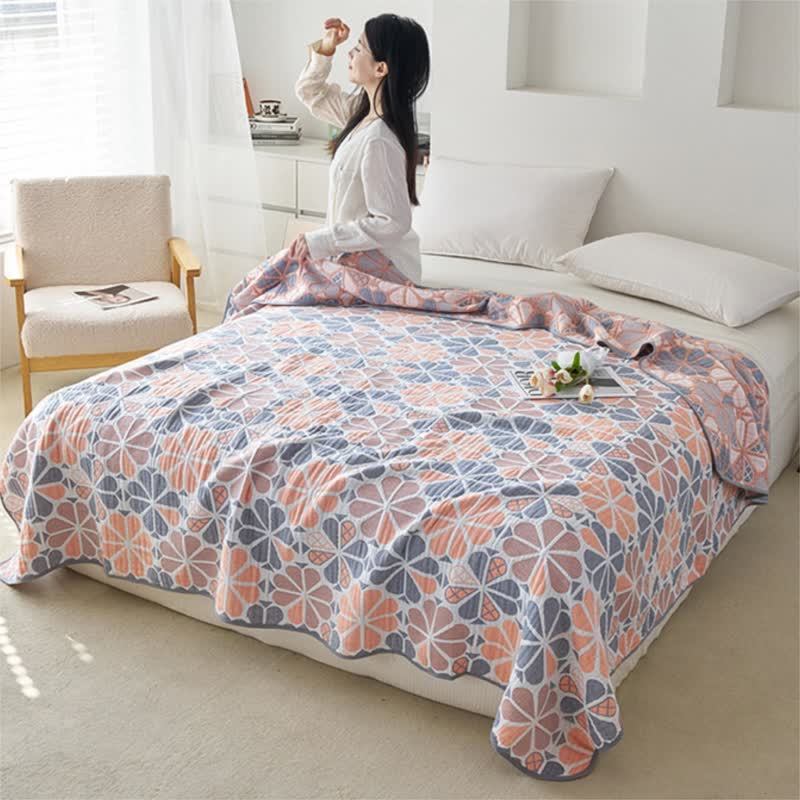 Floral Summer Quilt | 100% Organic Cotton | Full/Queen Size