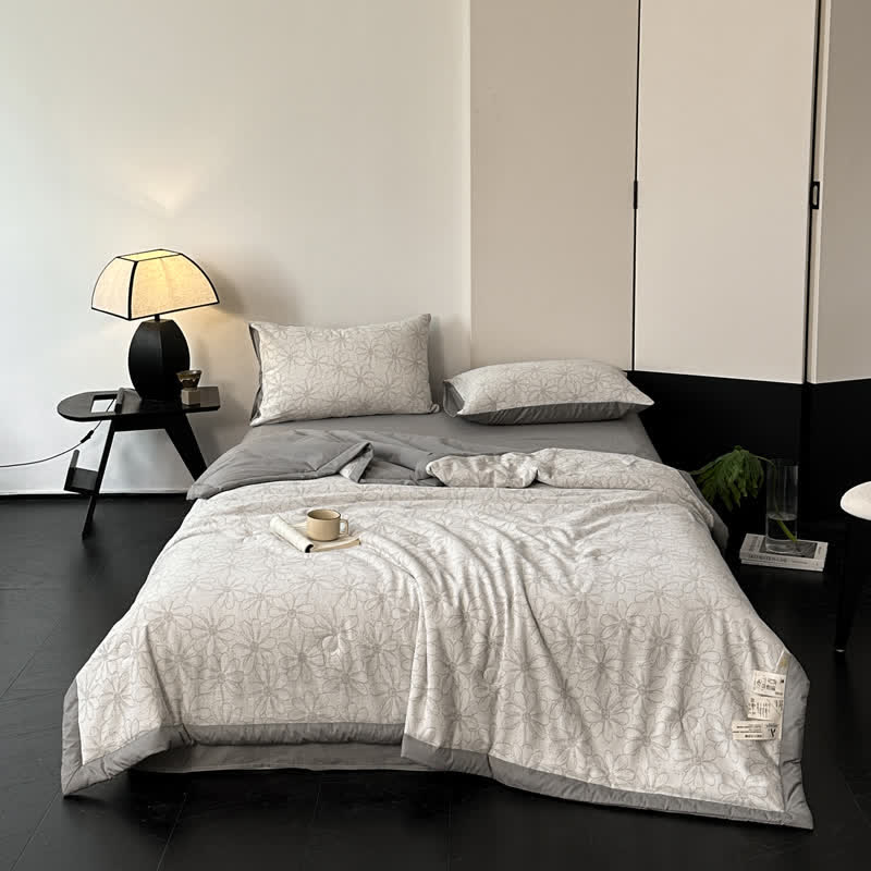 Jacquard Daisy Bedding Set | Cotton Gauze | 4 Pieces