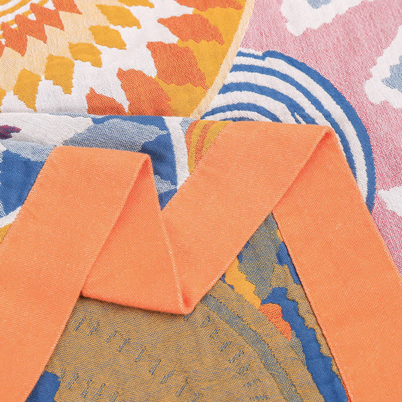 Cotton Reversible Throw Blanket | Breathable & Lightweight | Available in Multiple Sizes