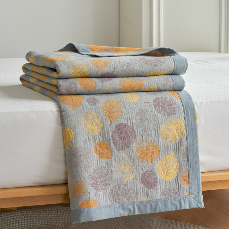 Cotton Gauze Reversible Quilt | Yarn-Dyed Jacquard | Full/Queen/King Sizes