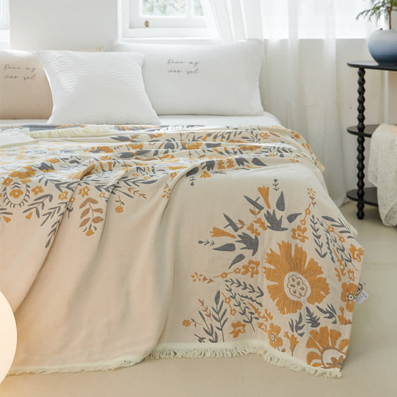 Double-sided Jacquard Floral Quilt | 100% Cotton | Full/Queen Size