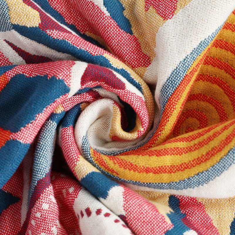 Reversible Cotton Pillow Towels | Bohemian Design | Set of 2