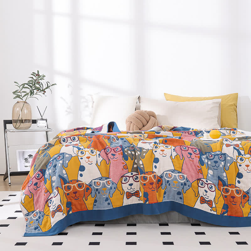 Dog Quilt | Cotton Gauze | Full/Queen Size