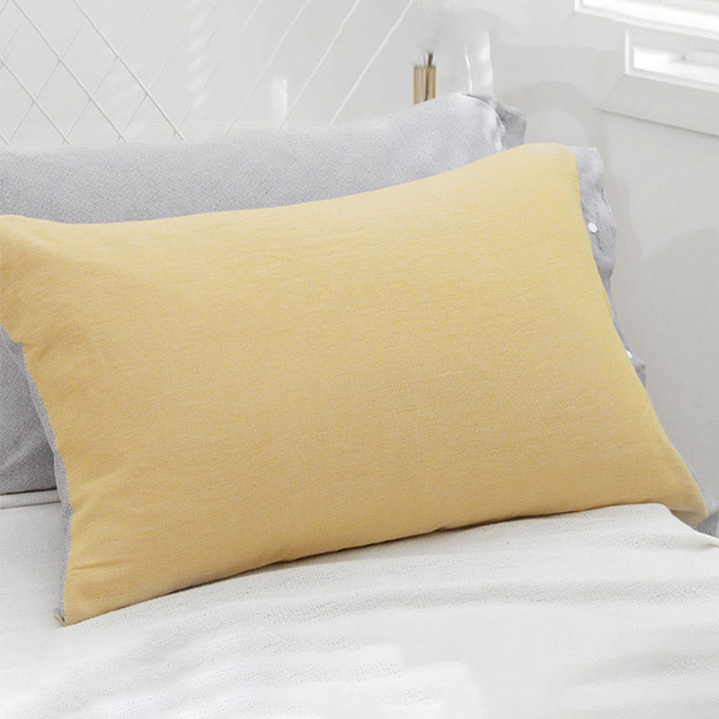 Cotton Pillowcase Set | Reversible Design | 2 Pieces