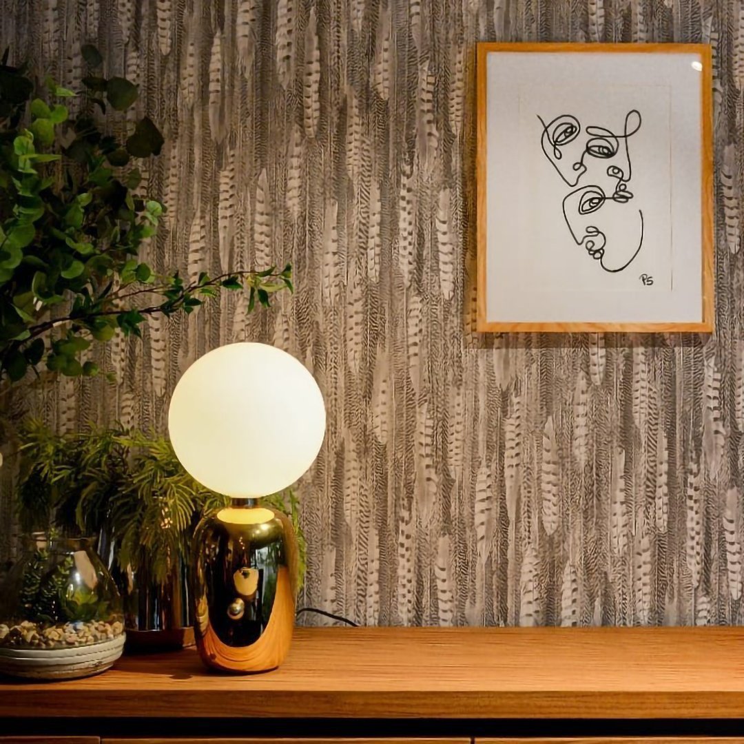 Kade Table Lamp | Blown Glass & Metal | Gold, White, or Black Base