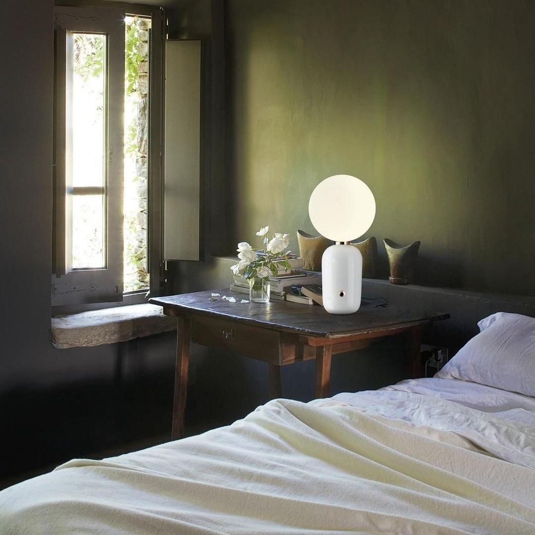 Kade Table Lamp | Blown Glass & Metal | Gold, White, or Black Base