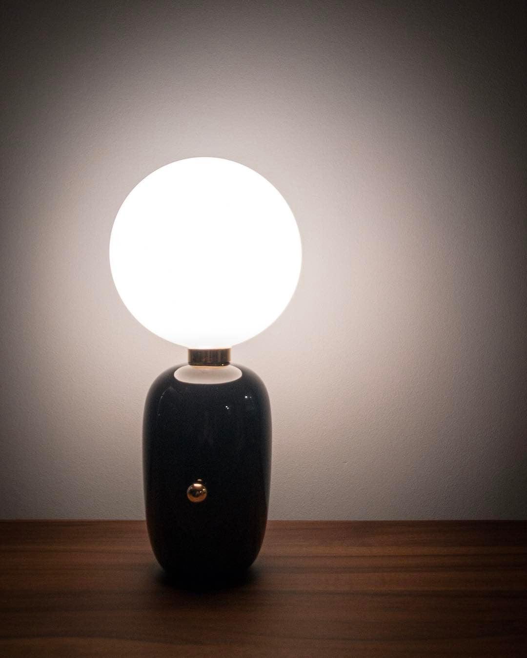 Kade Table Lamp | Blown Glass & Metal | Gold, White, or Black Base