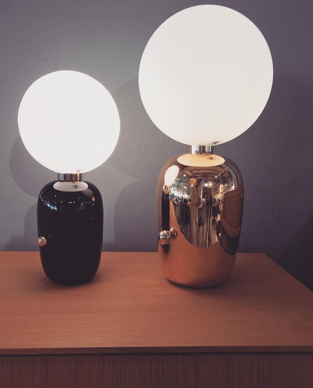 Kade Table Lamp | Blown Glass & Metal | Gold, White, or Black Base