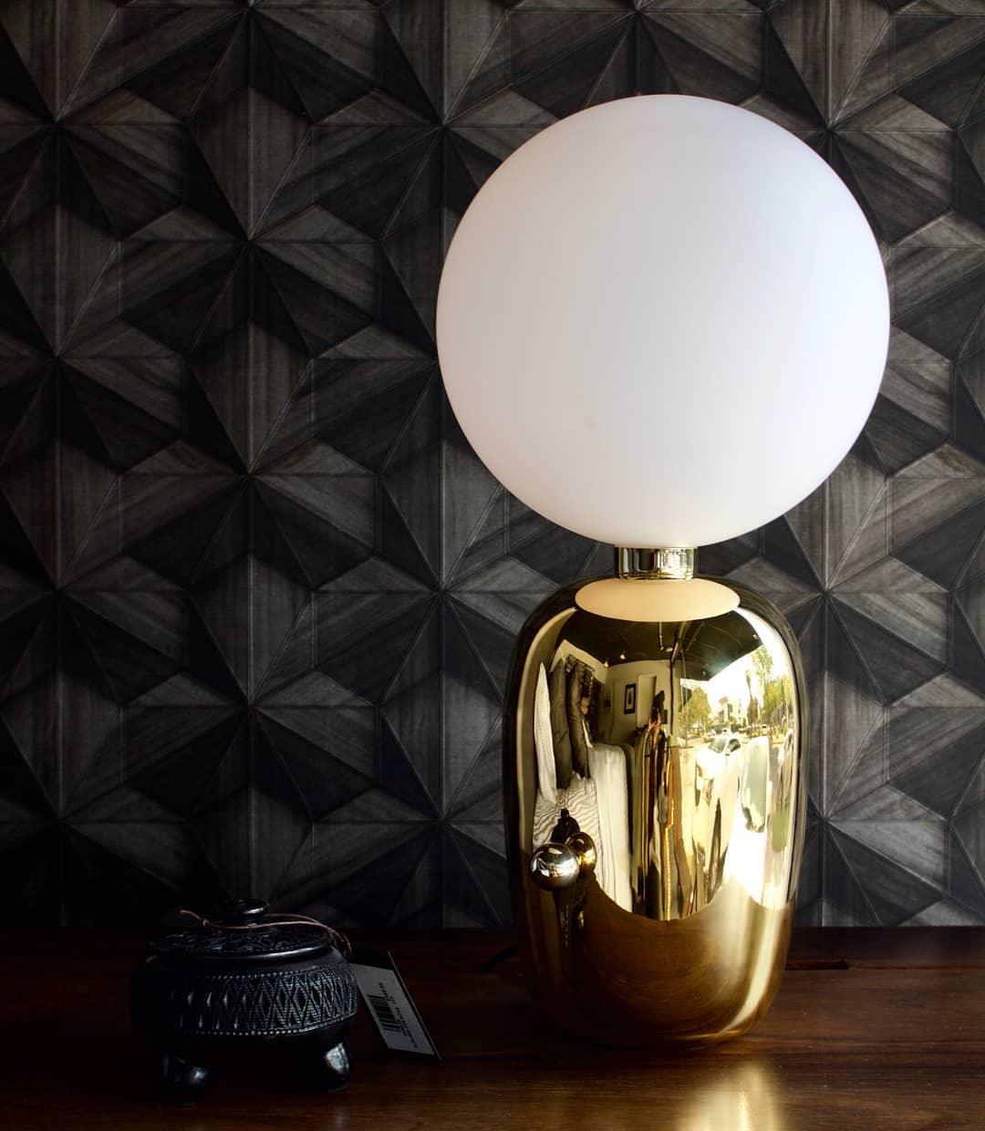 Kade Table Lamp | Blown Glass & Metal | Gold, White, or Black Base
