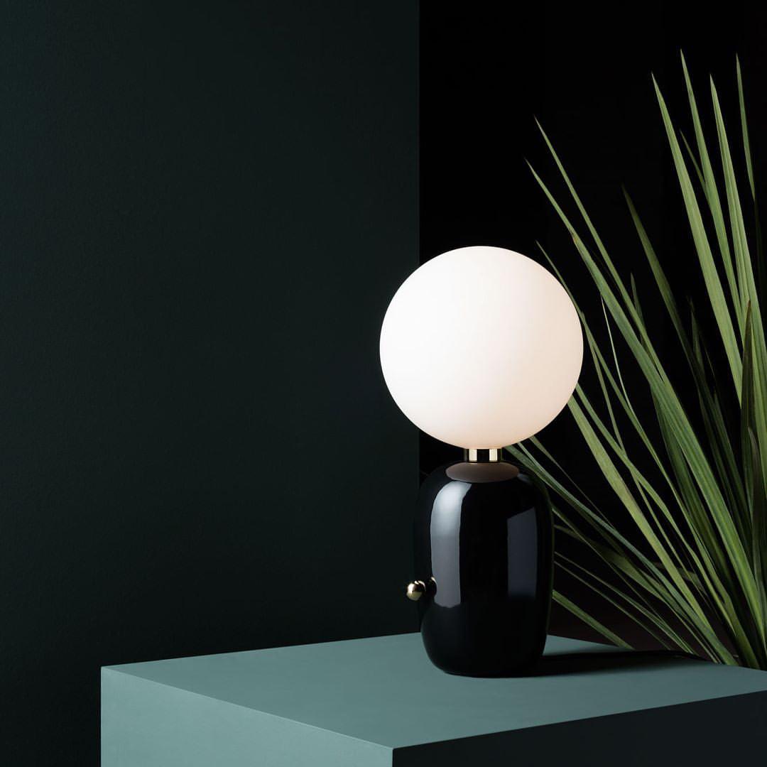 Kade Table Lamp | Blown Glass & Metal | Gold, White, or Black Base