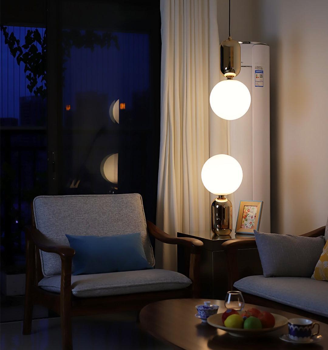Kade Table Lamp | Blown Glass & Metal | Gold, White, or Black Base