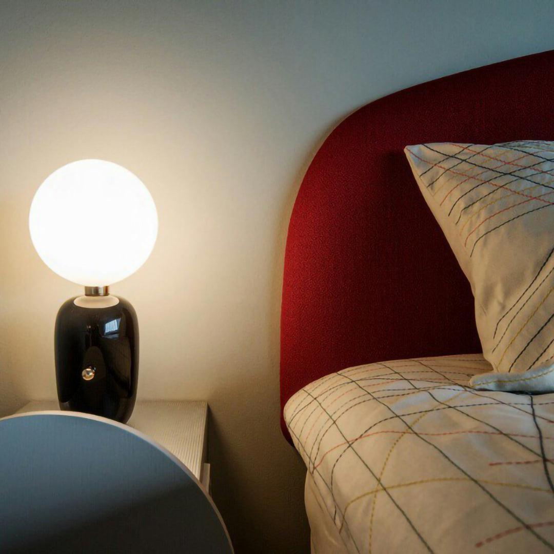 Kade Table Lamp | Blown Glass & Metal | Gold, White, or Black Base