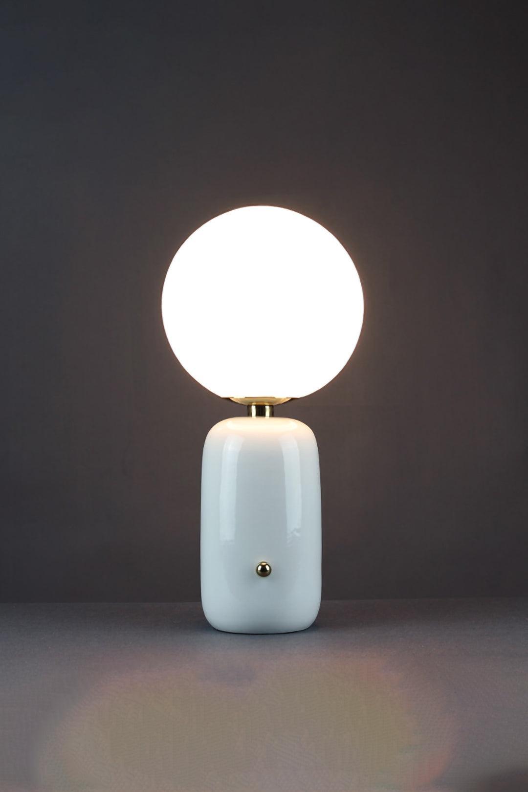 Kade Table Lamp | Blown Glass & Metal | Gold, White, or Black Base