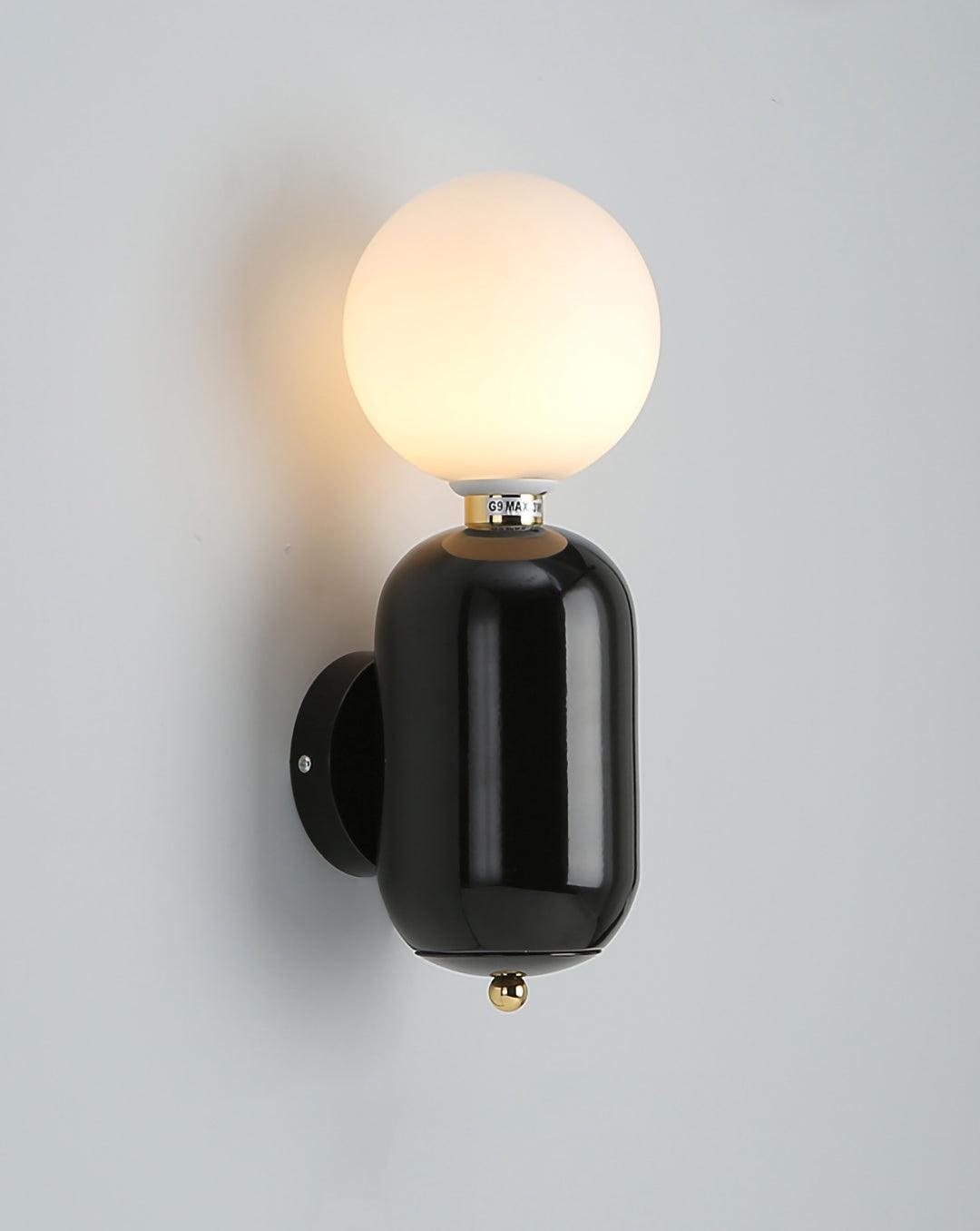 Kade Wall Light | Metal Frame & Glass | White/Black/Gold
