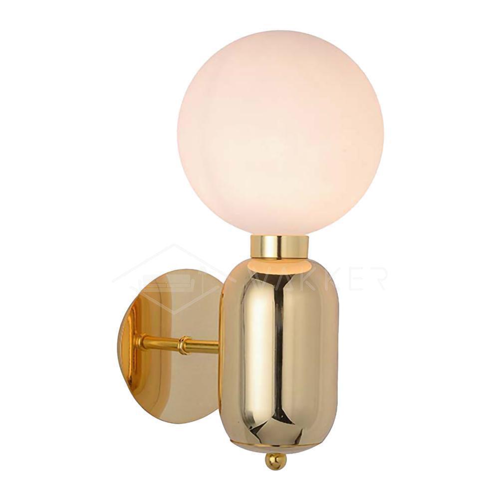 Kade Wall Light | Metal Frame & Glass | White/Black/Gold