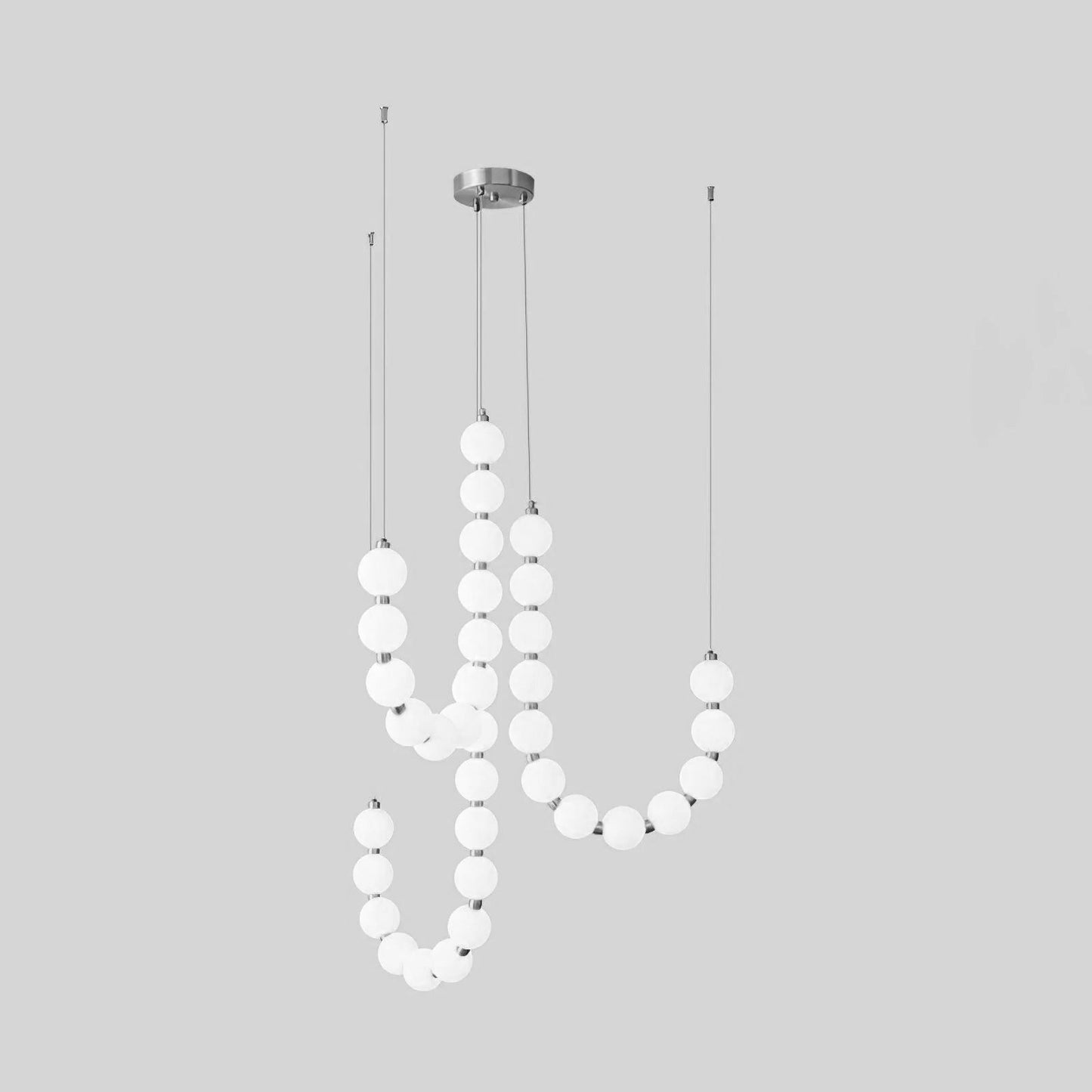 Pearl Necklace Chandelier | Brass & Acrylic | Adjustable Length