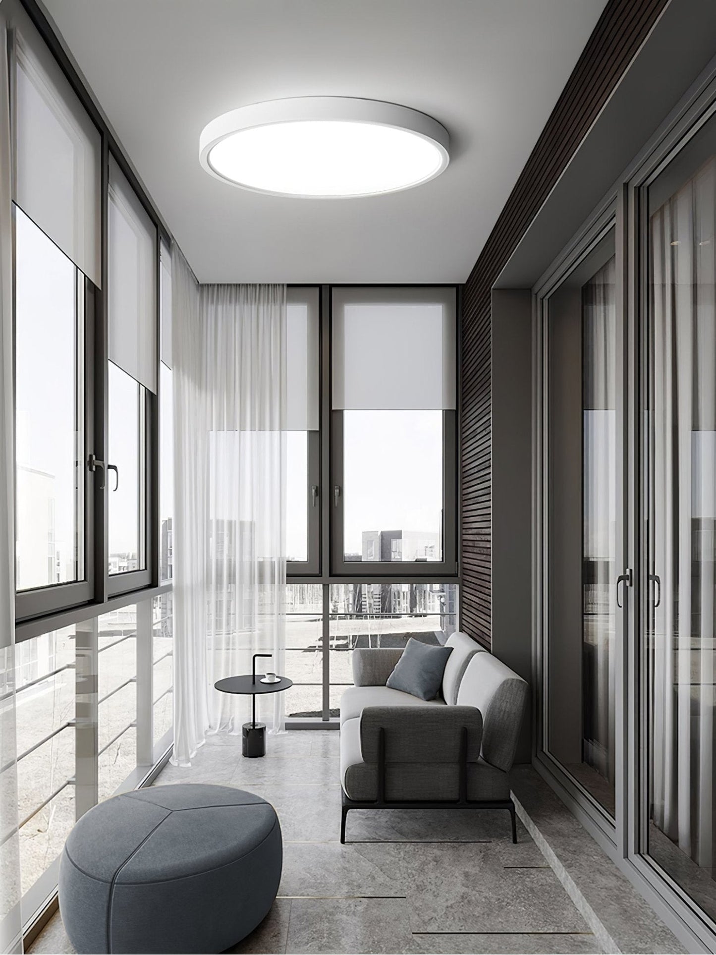 Acrylic Round Ceiling Light | Thinnest Design | White/Black