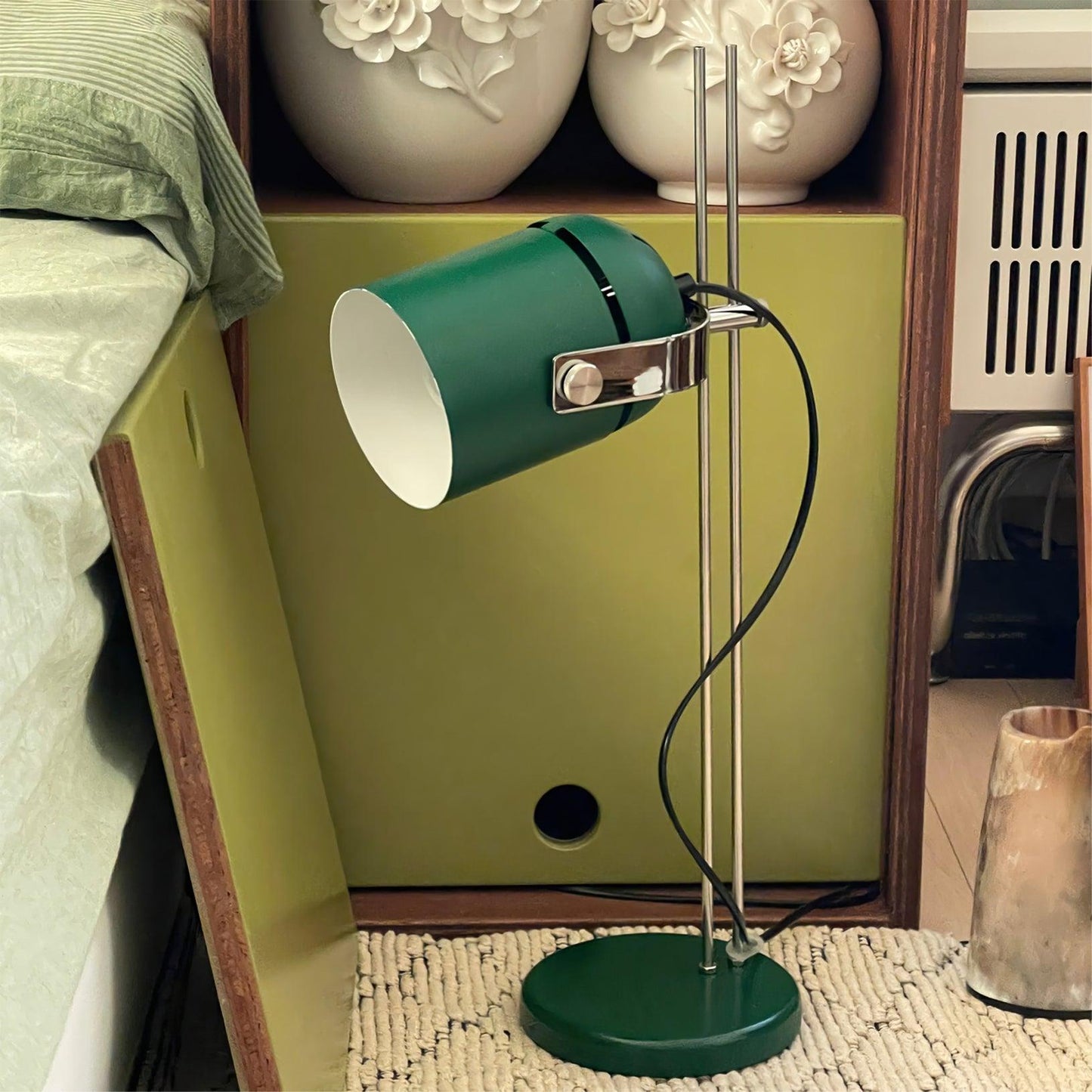 Adjusta Liftable Desk Lamp | Iron Construction | Chrome, Orange, Green