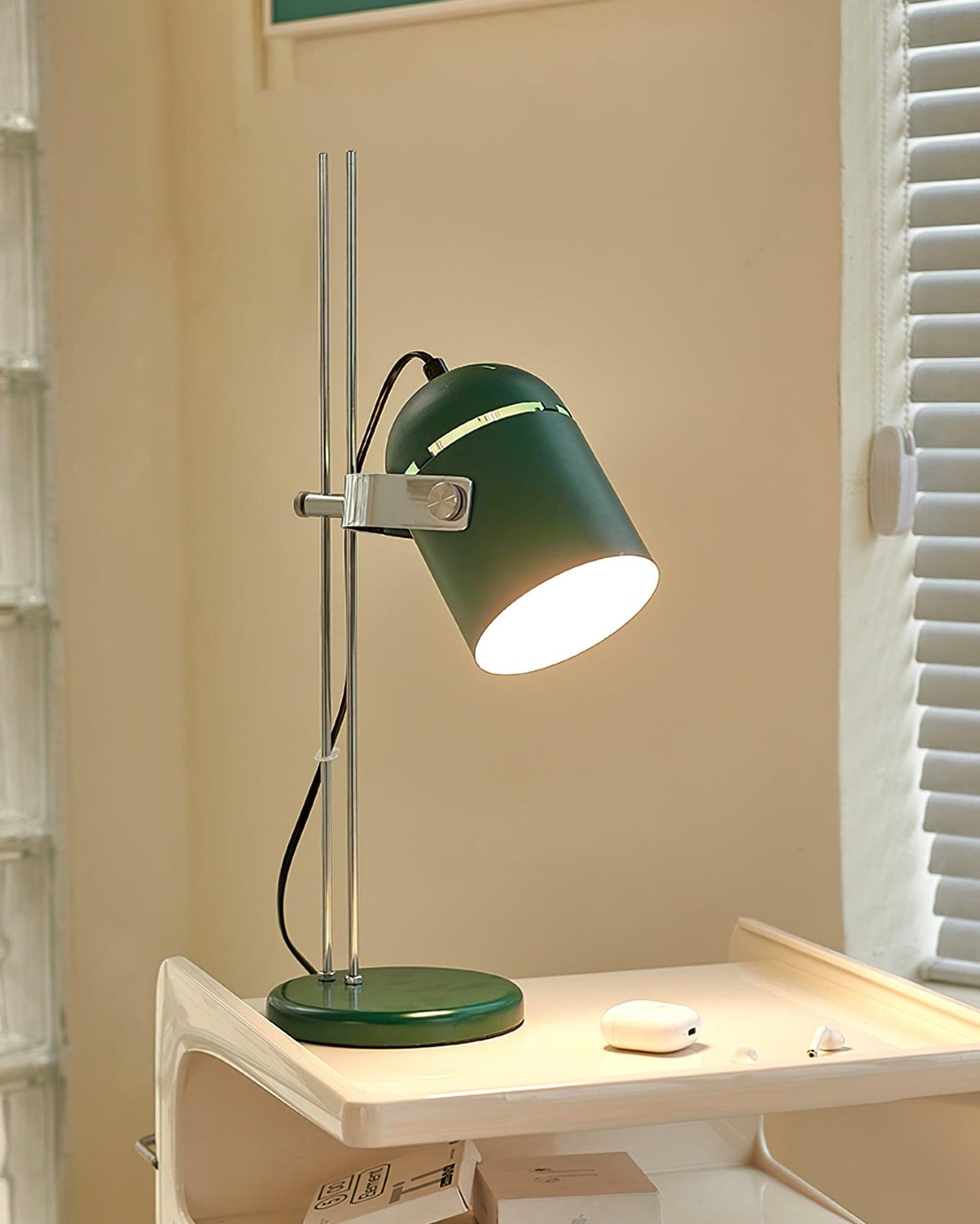 Adjusta Liftable Desk Lamp | Iron Construction | Chrome, Orange, Green