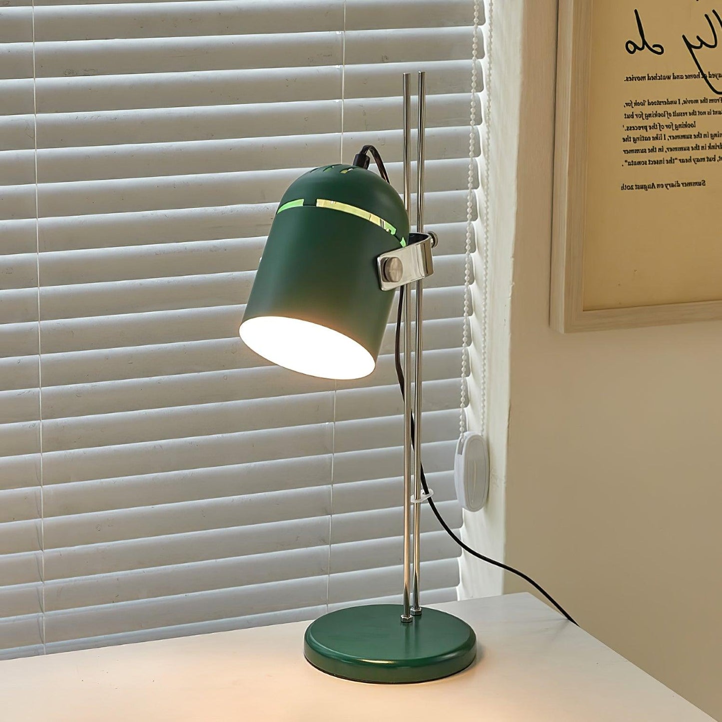 Adjusta Liftable Desk Lamp | Iron Construction | Chrome, Orange, Green