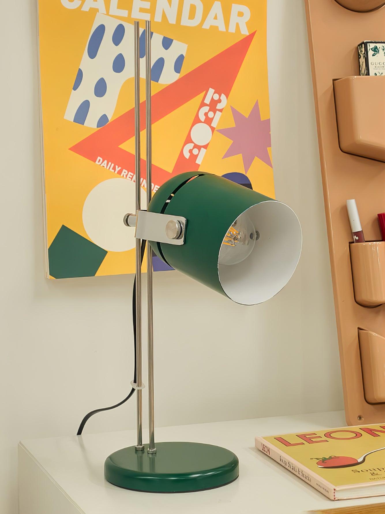 Adjusta Liftable Desk Lamp | Iron Construction | Chrome, Orange, Green