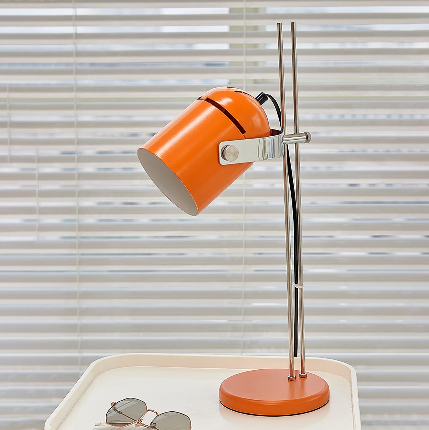 Adjusta Liftable Desk Lamp | Iron Construction | Chrome, Orange, Green