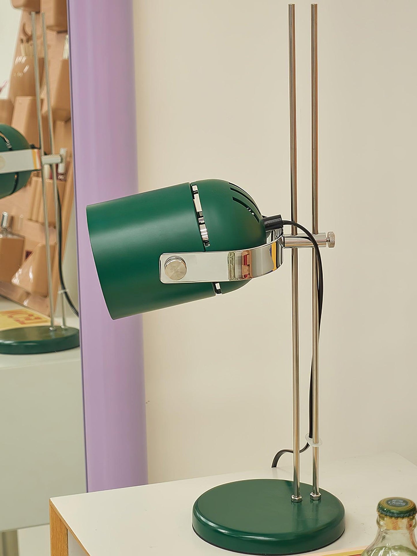 Adjusta Liftable Desk Lamp | Iron Construction | Chrome, Orange, Green