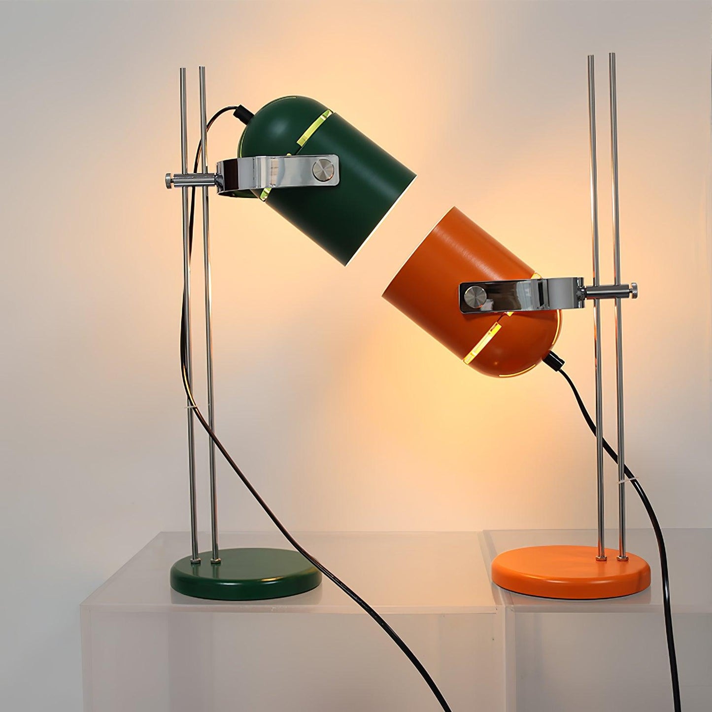 Adjusta Liftable Desk Lamp | Iron Construction | Chrome, Orange, Green
