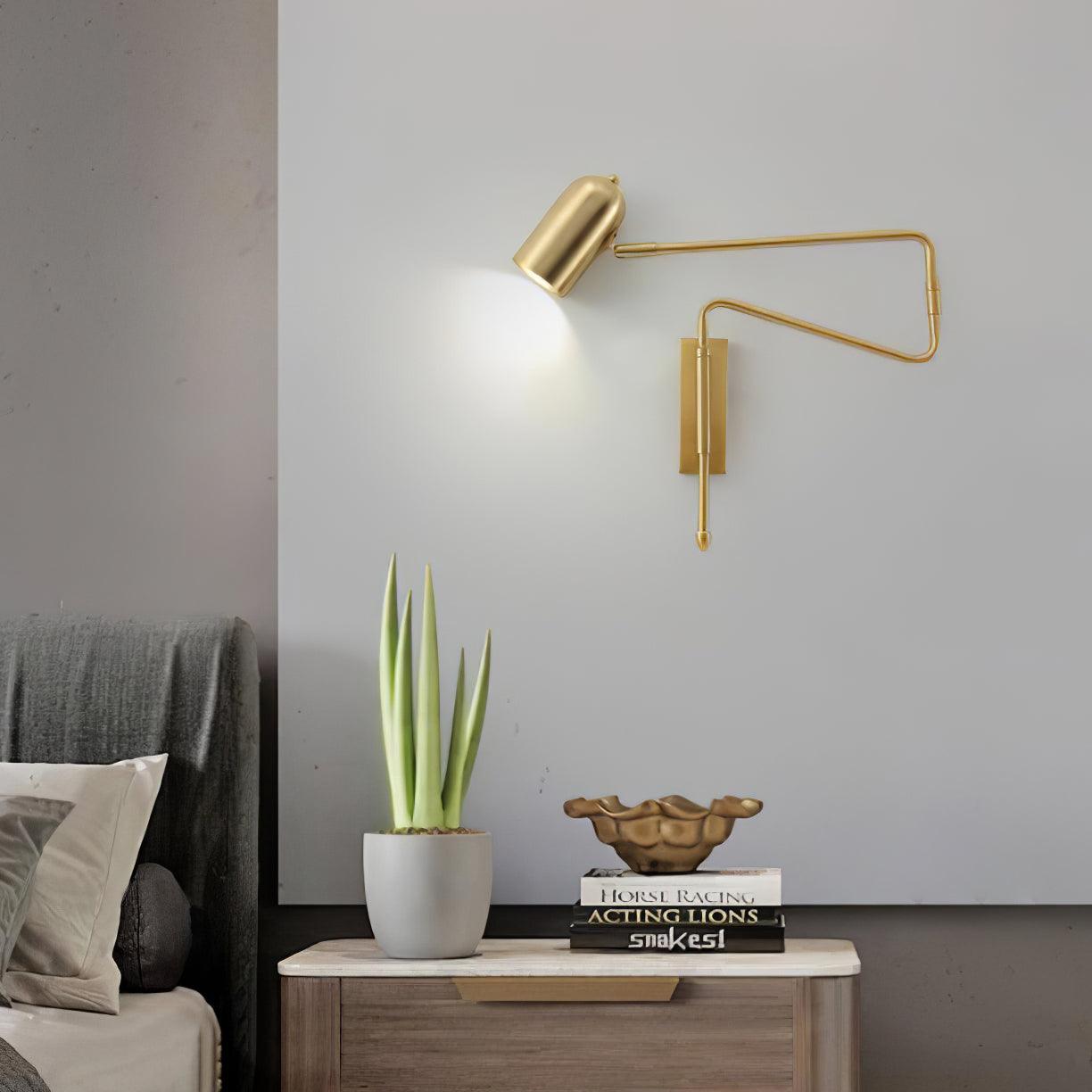 Adjustable Arm Wall Lamp | Metal | Black and Gold