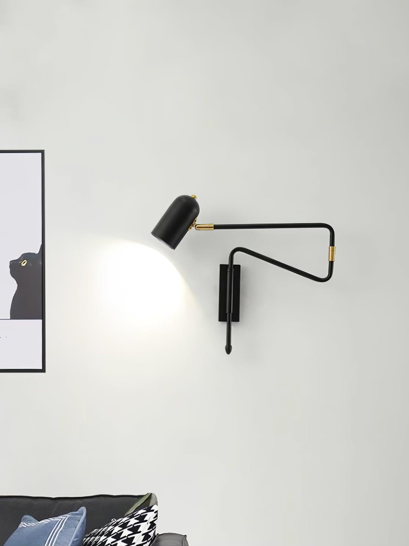 Adjustable Arm Wall Lamp | Metal | Black and Gold