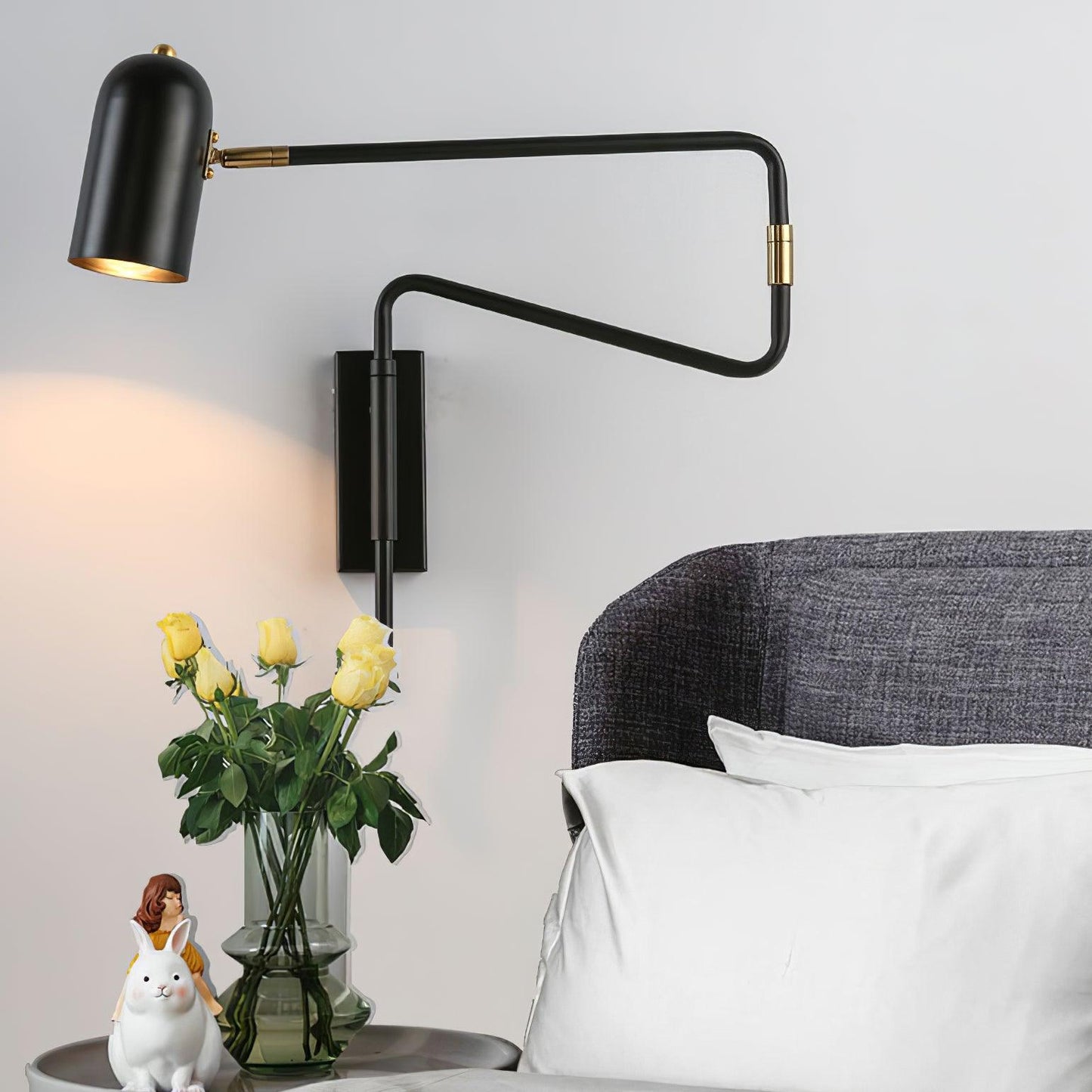 Adjustable Arm Wall Lamp | Metal | Black and Gold