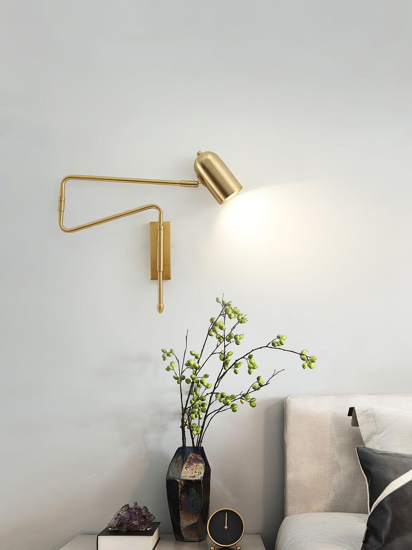 Adjustable Arm Wall Lamp | Metal | Black and Gold