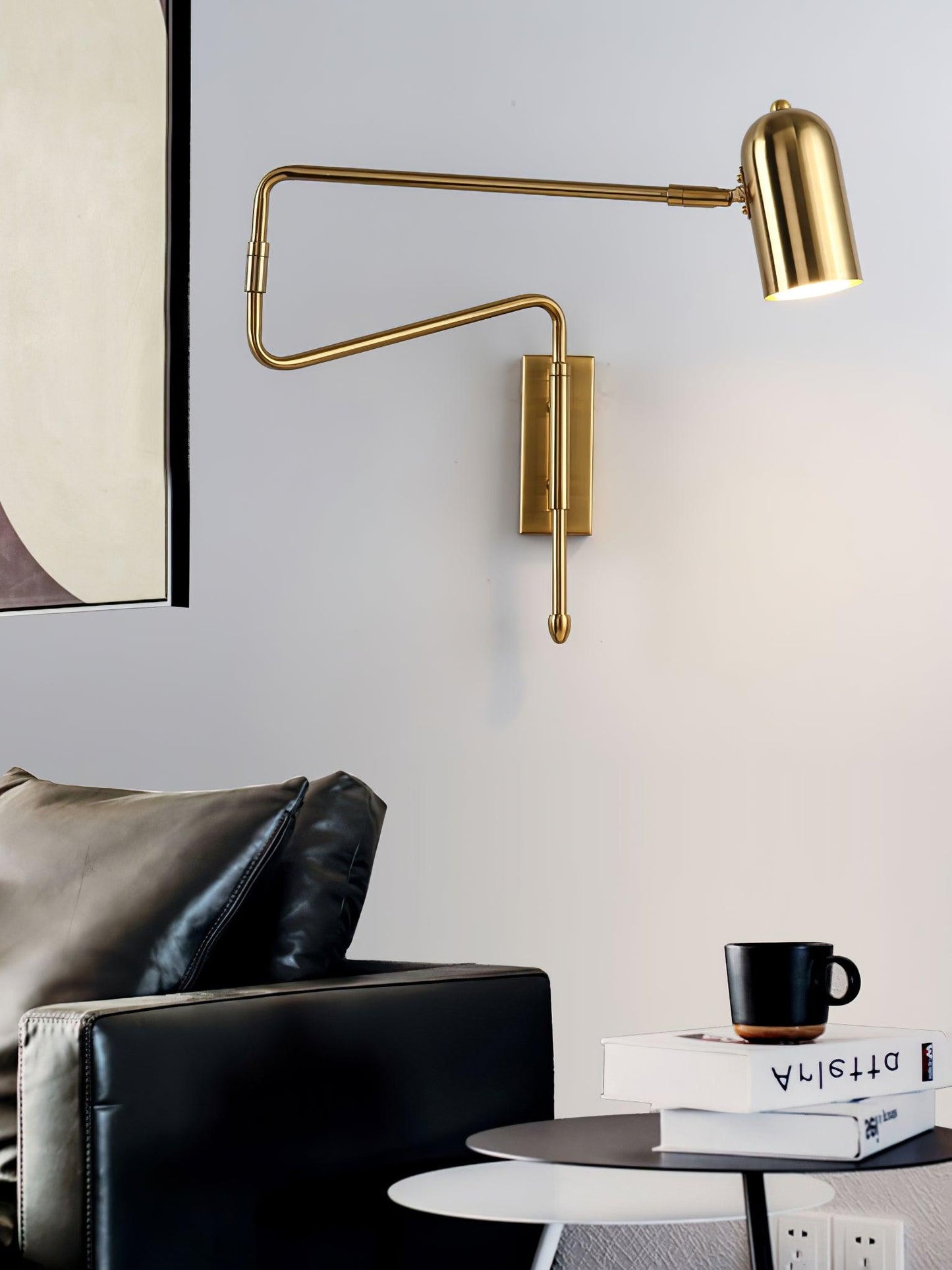 Adjustable Arm Wall Lamp | Metal | Black and Gold
