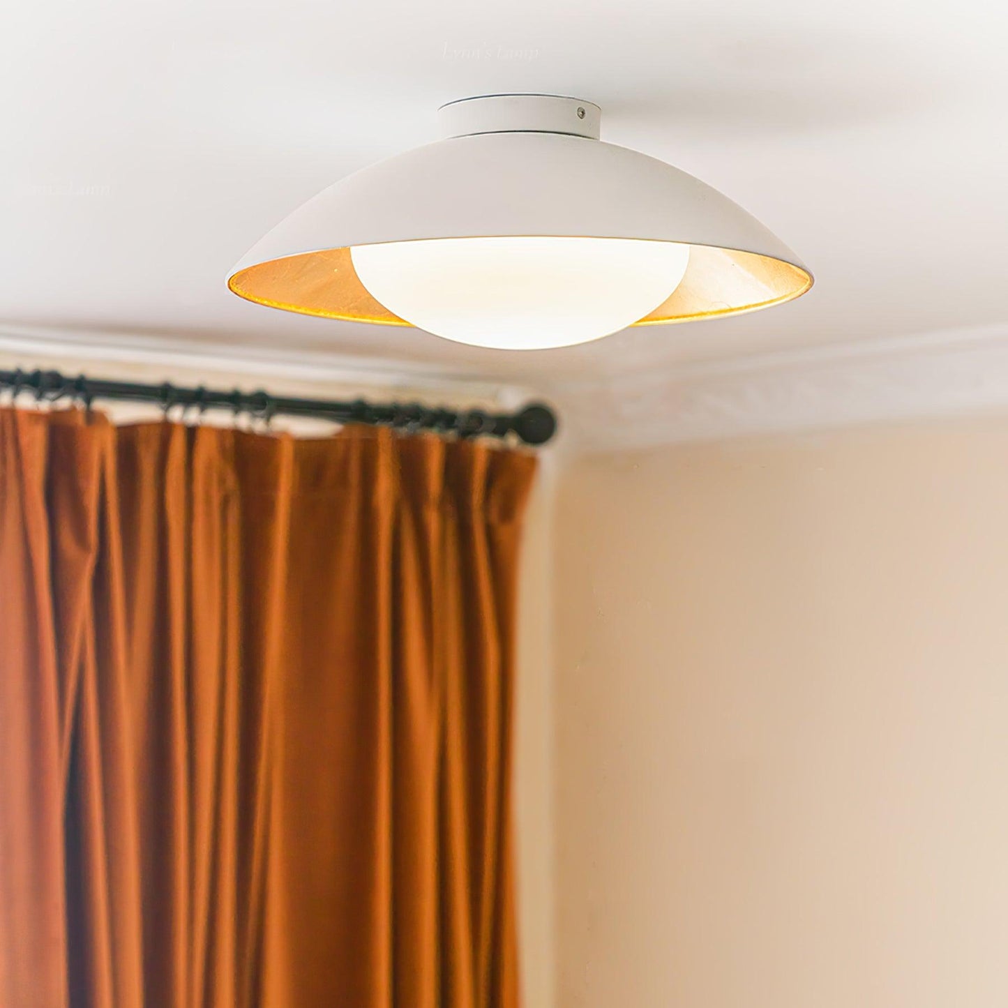 Adrienne Ceiling Lamp | Metal & Glass | Black & Gold