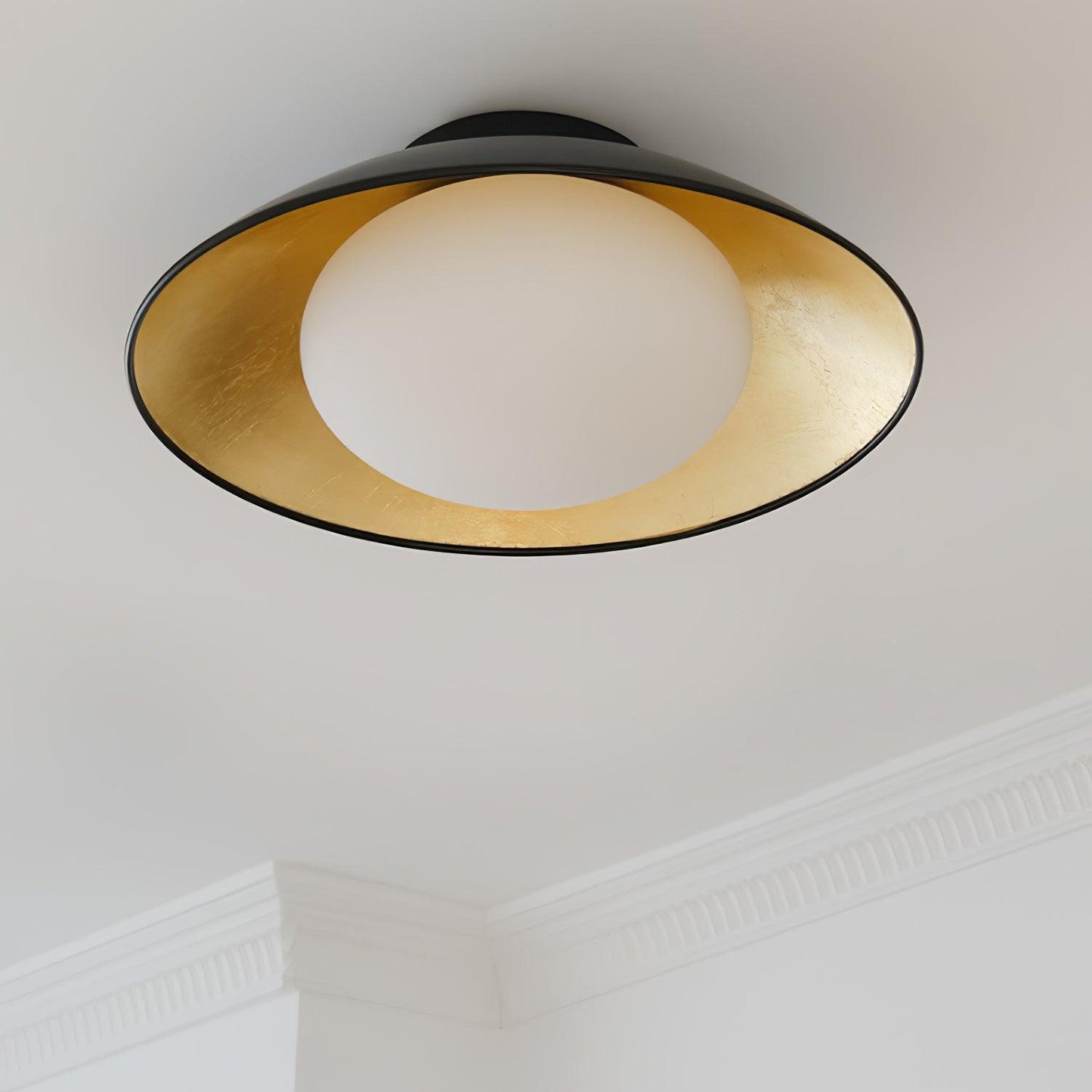Adrienne Ceiling Lamp | Metal & Glass | Black & Gold