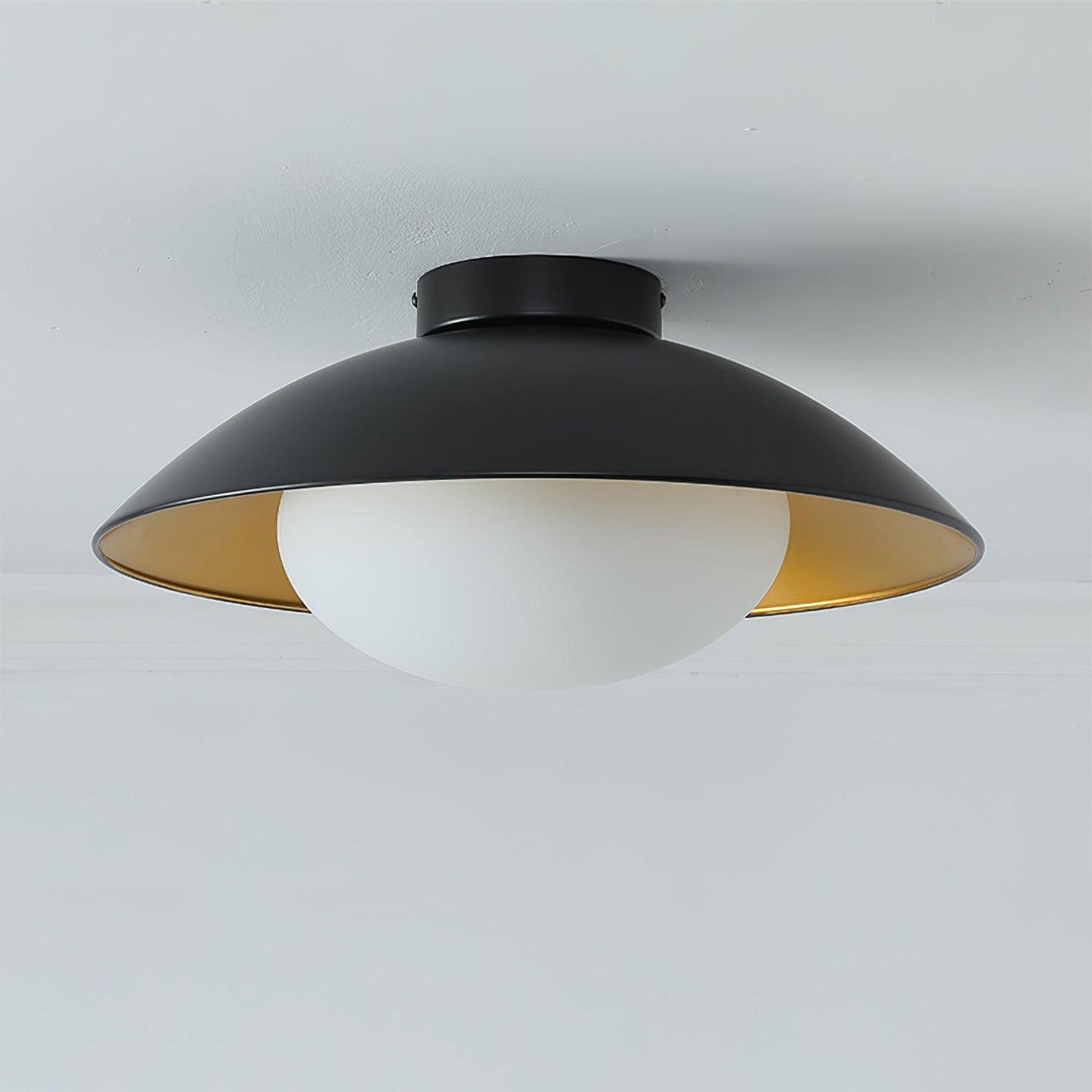 Adrienne Ceiling Lamp | Metal & Glass | Black & Gold
