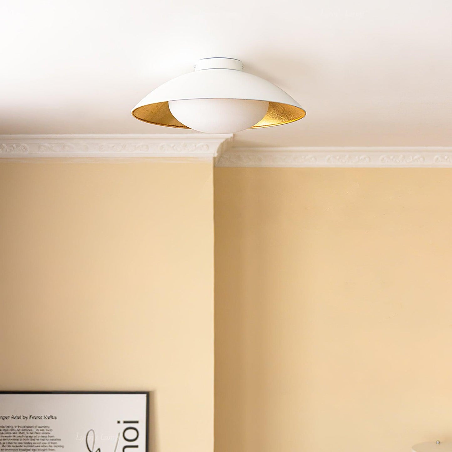 Adrienne Ceiling Lamp | Metal & Glass | Black & Gold