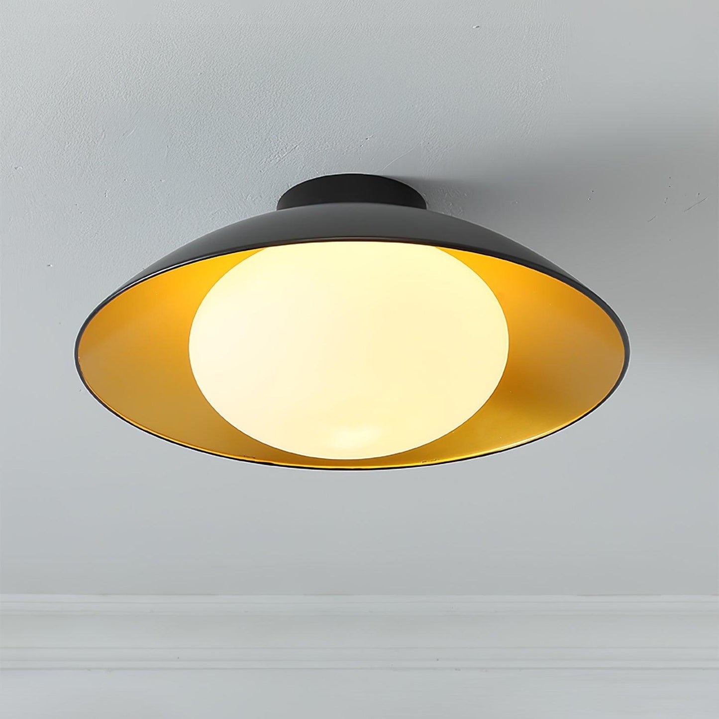 Adrienne Ceiling Lamp | Metal & Glass | Black & Gold