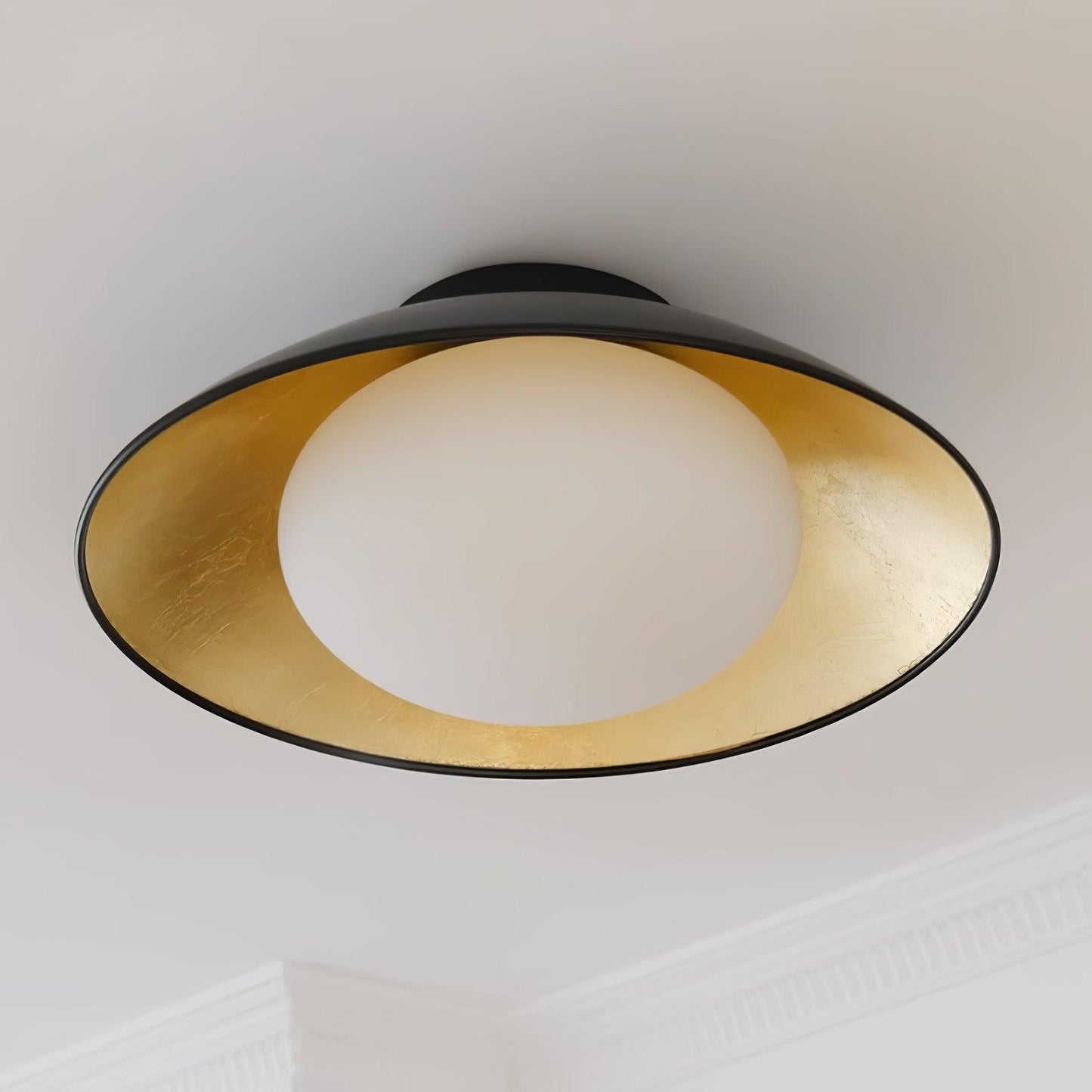 Adrienne Ceiling Lamp | Metal & Glass | Black & Gold