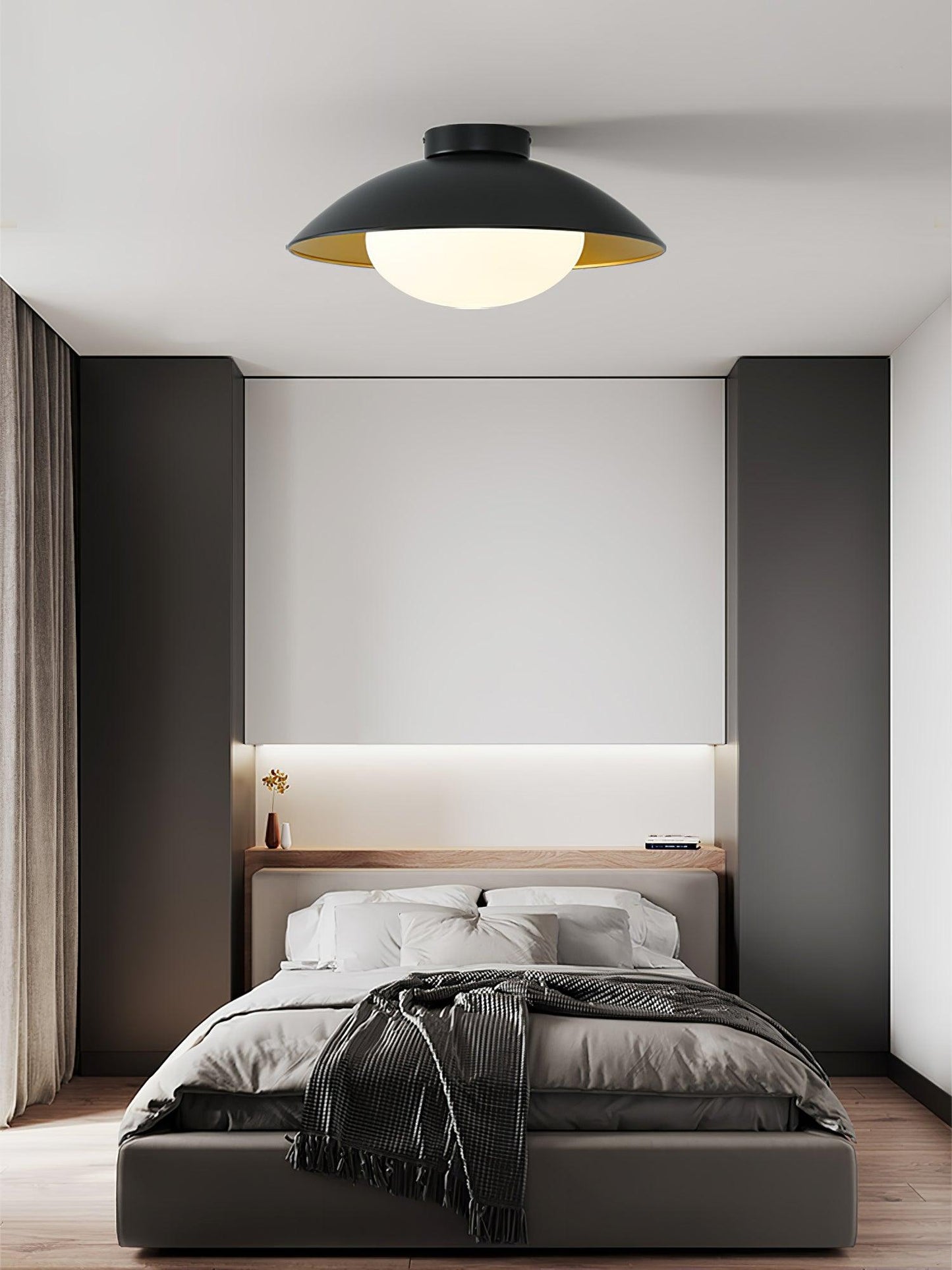 Adrienne Ceiling Lamp | Metal & Glass | Black & Gold