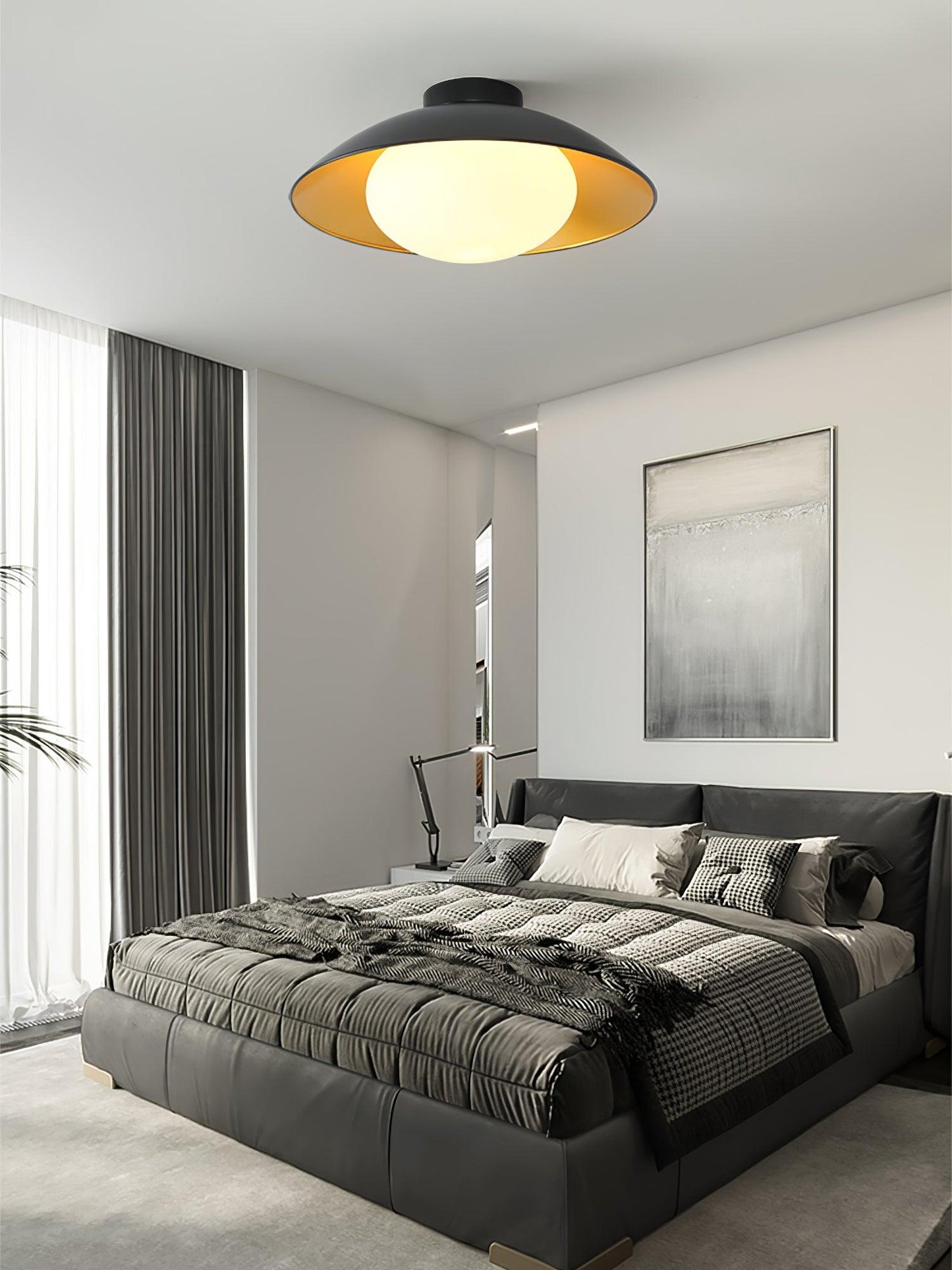 Adrienne Ceiling Lamp | Metal & Glass | Black & Gold