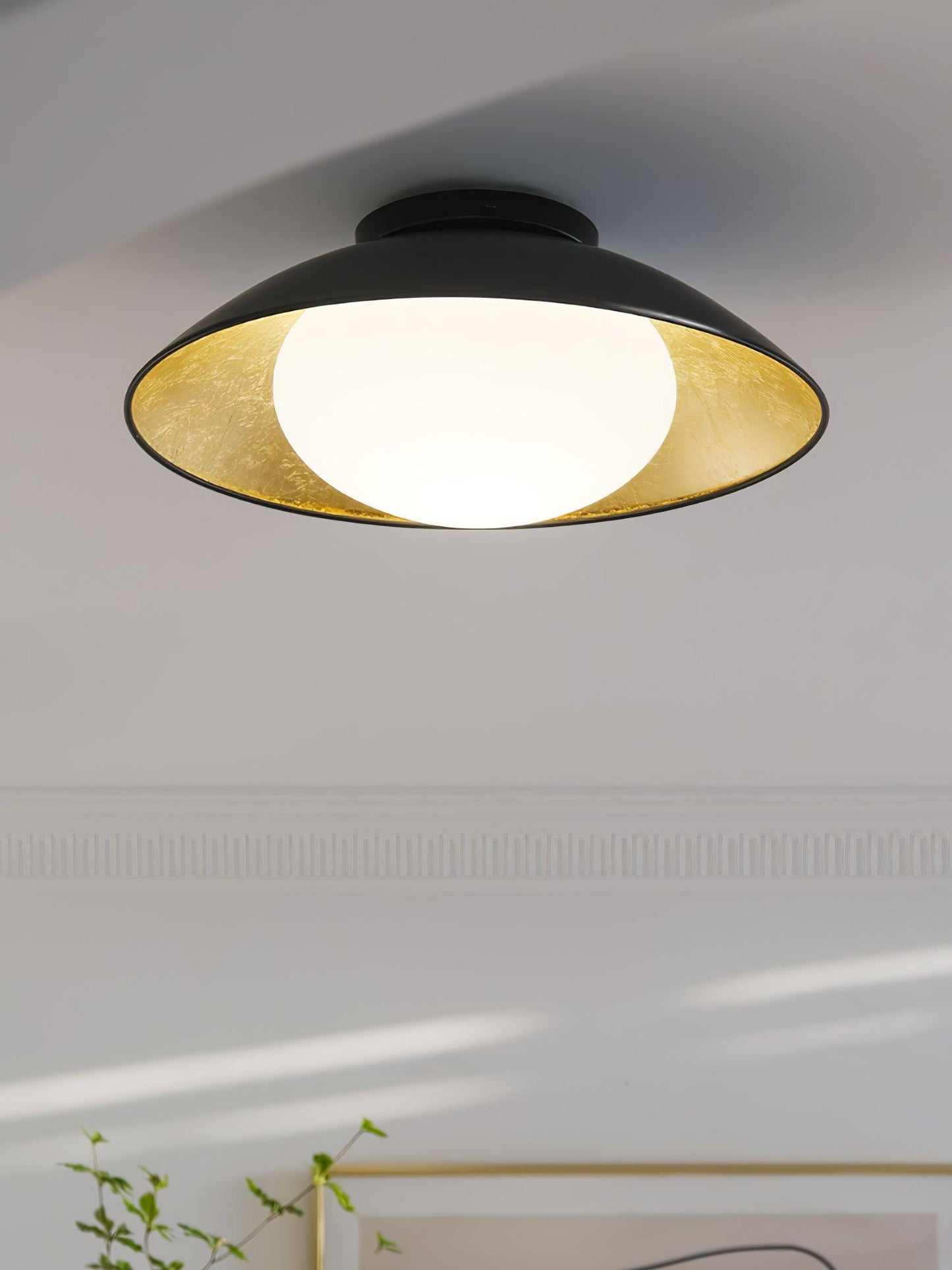 Adrienne Ceiling Lamp | Metal & Glass | Black & Gold
