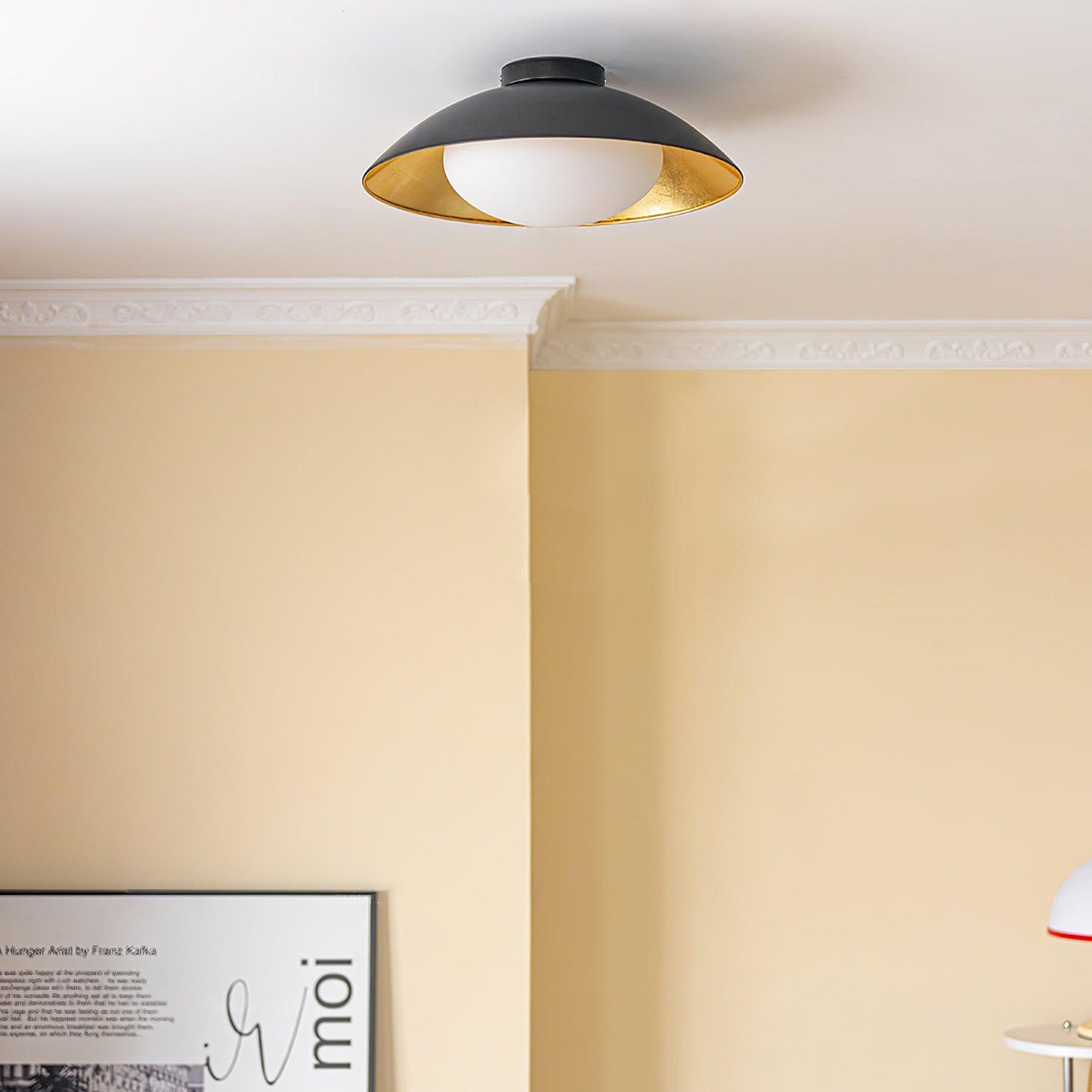 Adrienne Ceiling Lamp | Metal & Glass | Black & Gold
