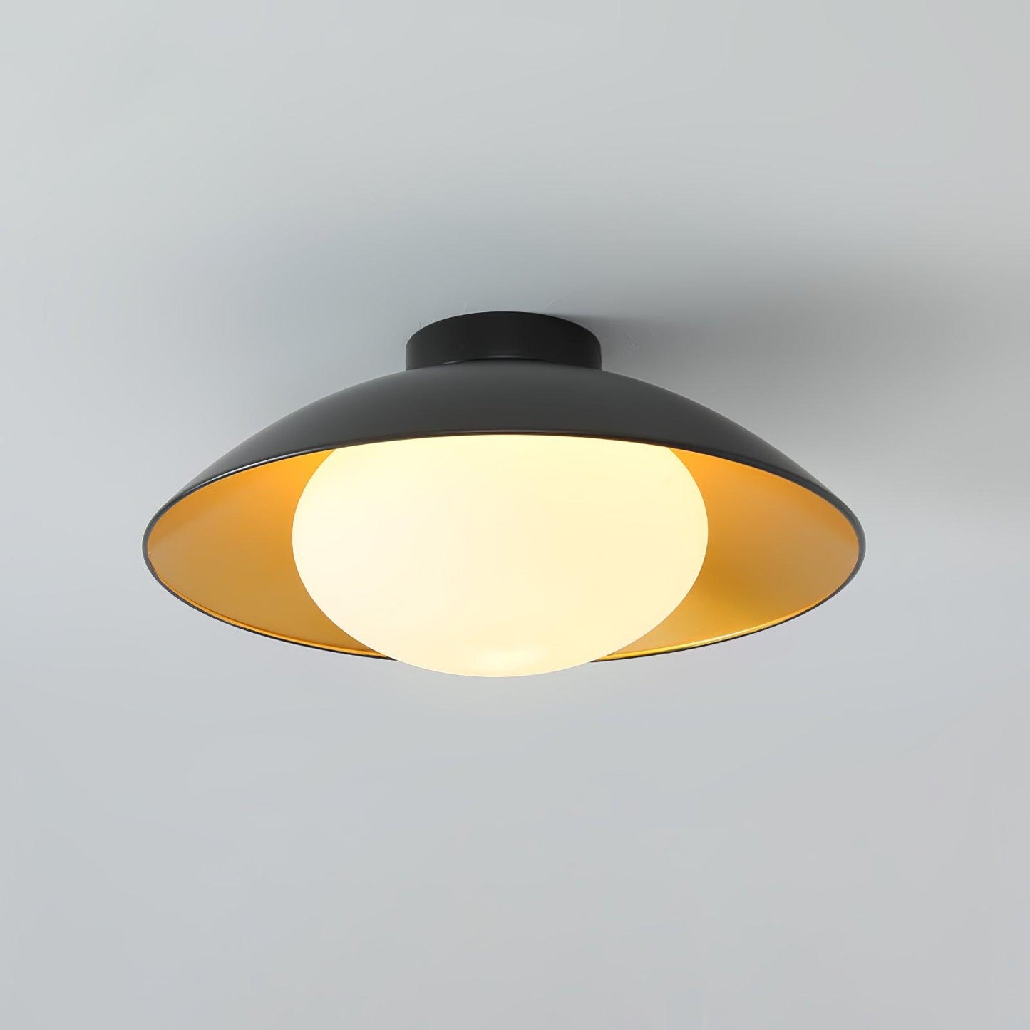 Adrienne Ceiling Lamp | Metal & Glass | Black & Gold