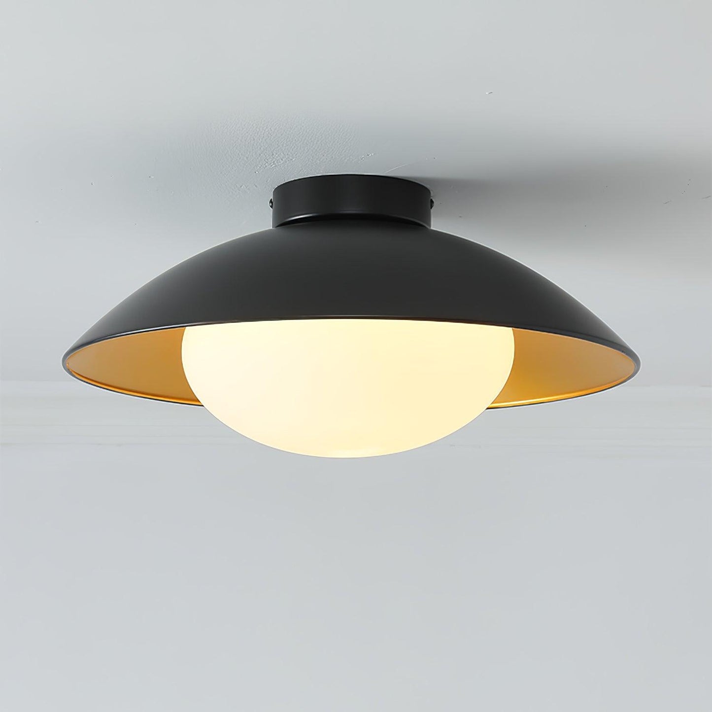 Adrienne Ceiling Lamp | Metal & Glass | Black & Gold