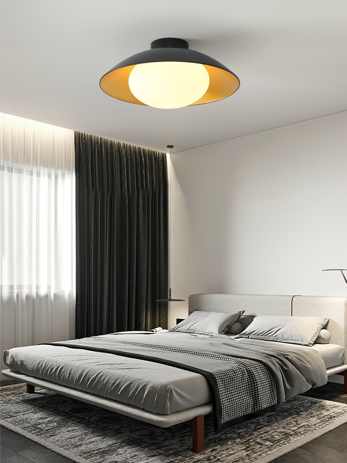 Adrienne Ceiling Lamp | Metal & Glass | Black & Gold