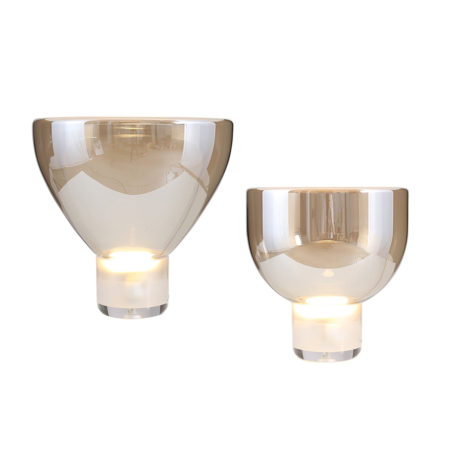 Aella Table Lamp | Glass & Metal | Cognac & Smoke Grey